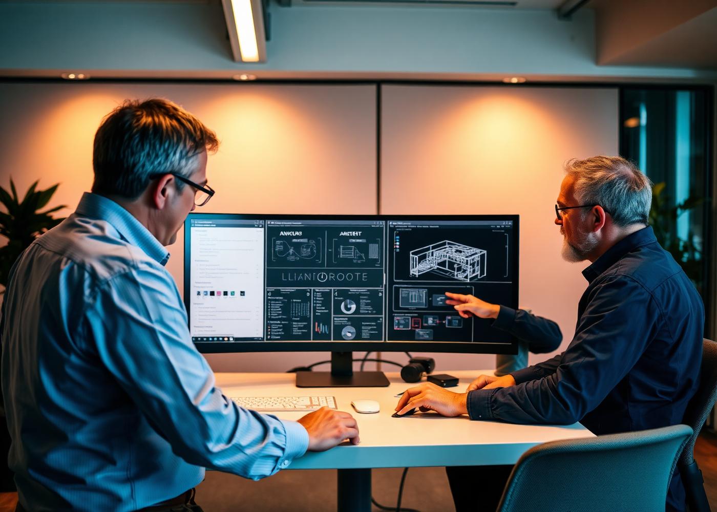 Senior Nexbrik engineers reviewing system architecture
